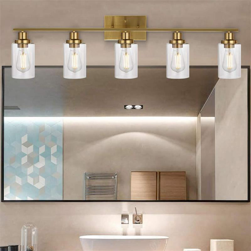 Glass Bath Vanity Lighting Polish Finish Light for Bathroom