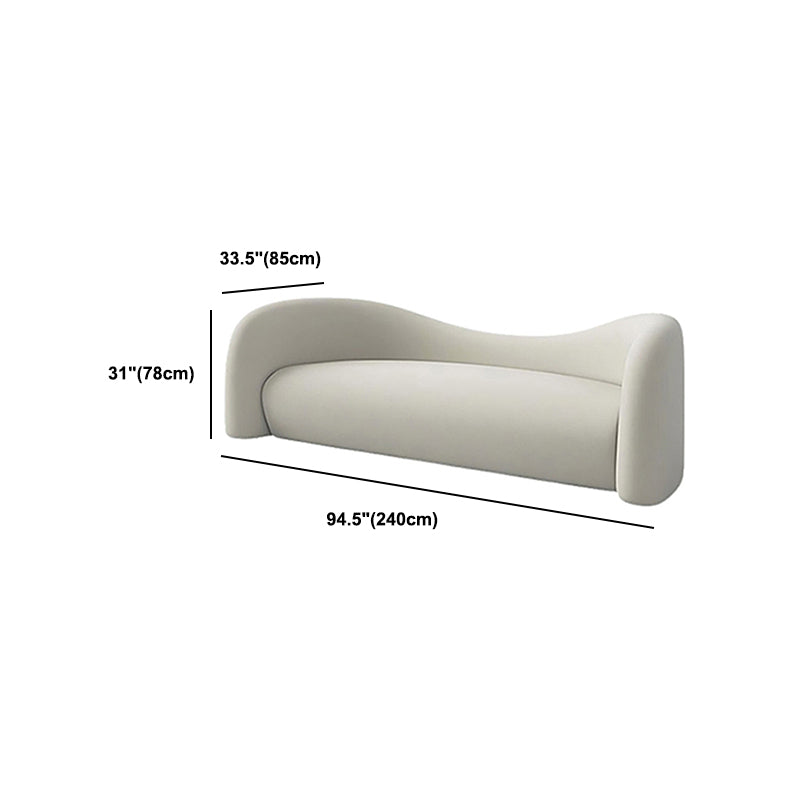 Contemporary Curved Sofa Sloped Arm Sofa with Tight Back for Living Room