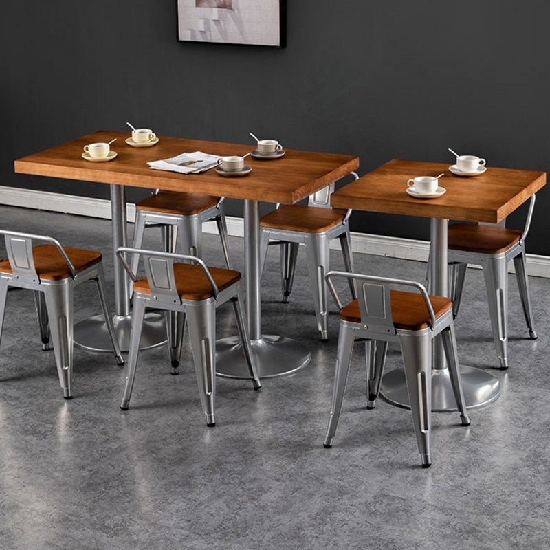 Industrial Dining Set 1/2/3/5 Pcs Kitchen Table and Chairs with Metal Frame