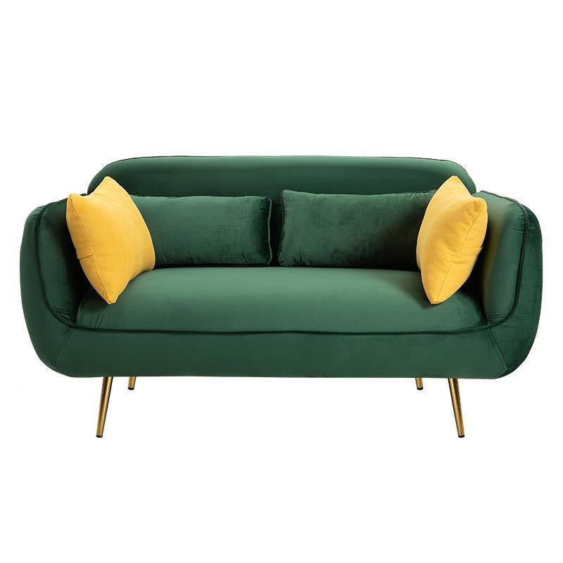 30.70" Wide Velvet Square Arm Sofa with Tight Back for Living Room