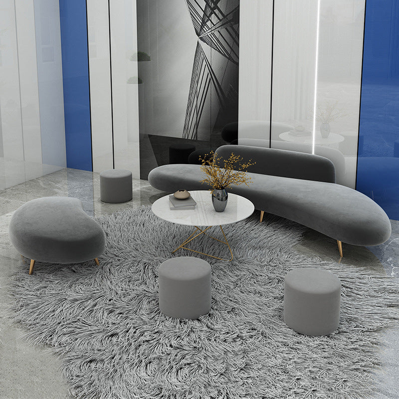 37.40" Wide Curved Sofa Contemporary Velvet Armless Sofa for Living Room