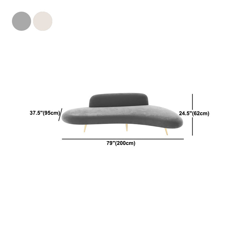 37.40" Wide Curved Sofa Contemporary Velvet Armless Sofa for Living Room
