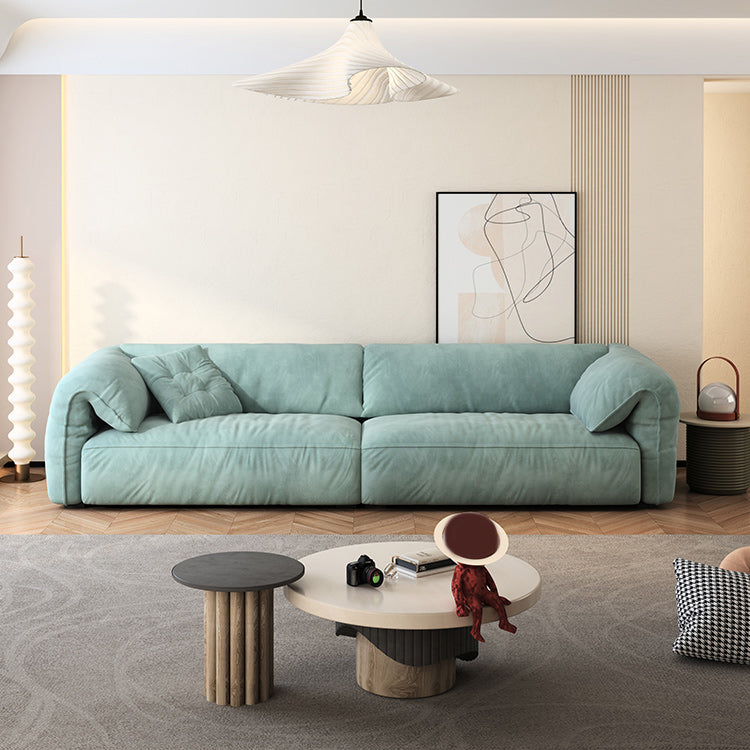 Modernism Pillow Top Arm Sofa 41.34-In D Leather Down Fill Sofa
