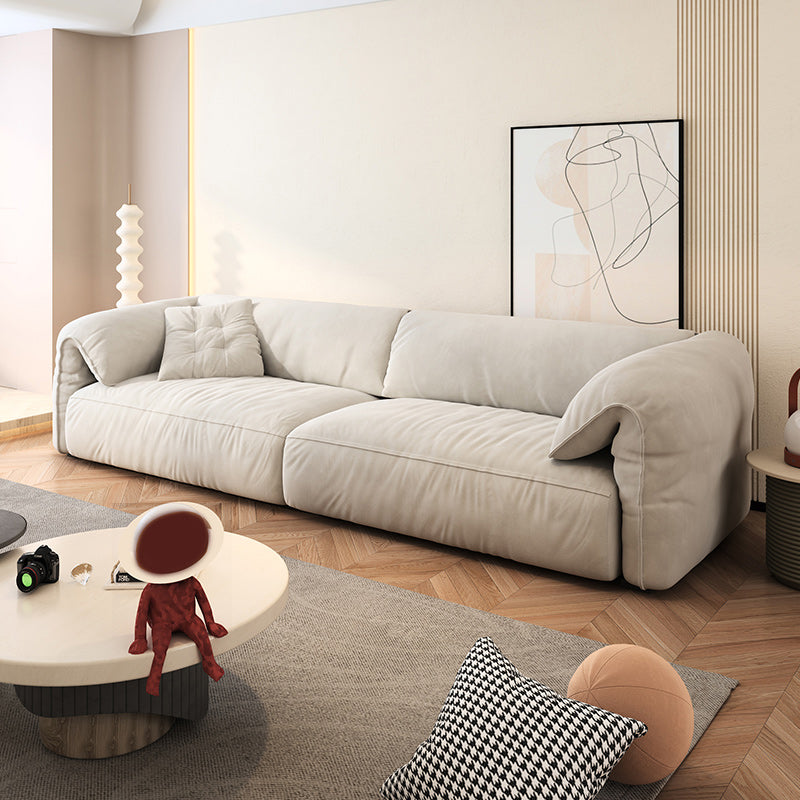 Modernism Pillow Top Arm Sofa 41.34-In D Leather Down Fill Sofa