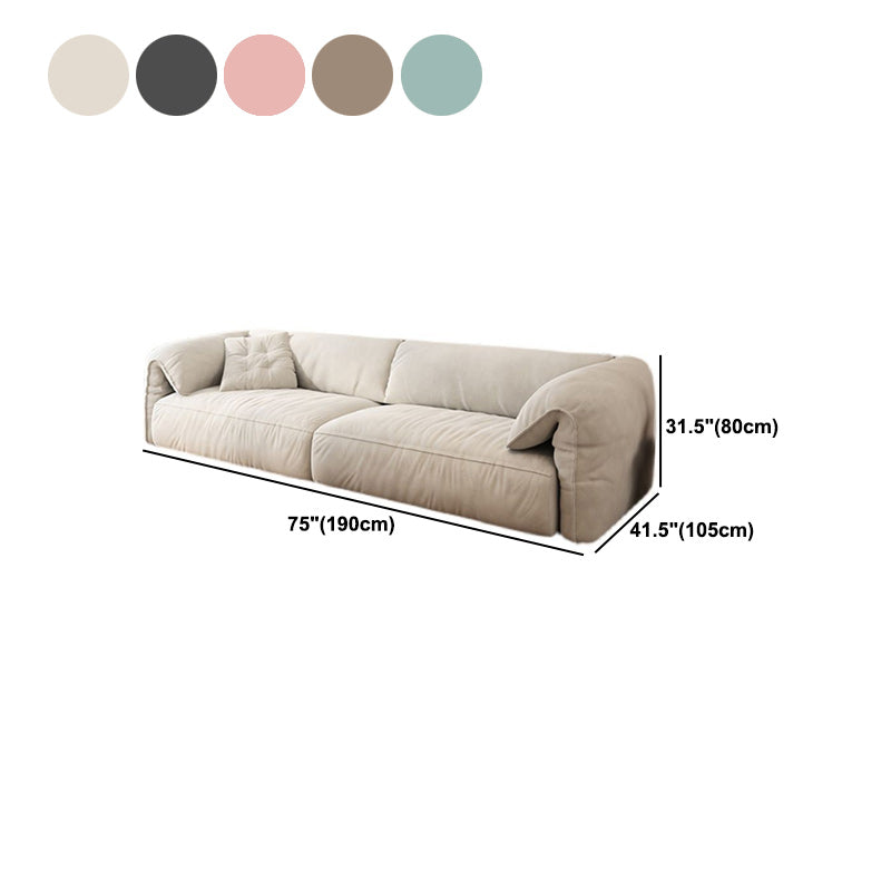 Modernism Pillow Top Arm Sofa 41.34-In D Leather Down Fill Sofa