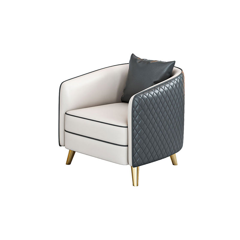 25.59" Wide Faux Leather Sofa Contemporary Standard Sloped Arm Sofa