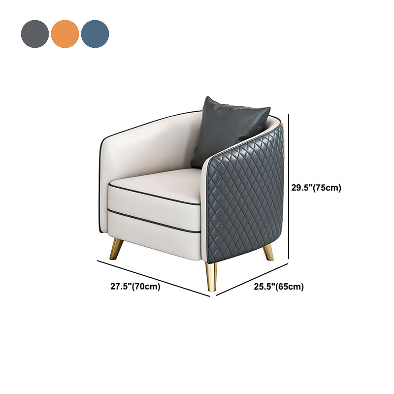 25.59" Wide Faux Leather Sofa Contemporary Standard Sloped Arm Sofa