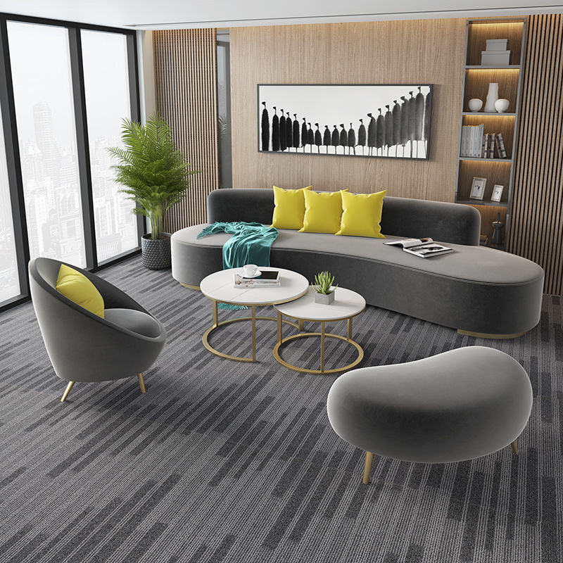 Nordic Modern Curved Sofa with Close Back Modern Living Room Armless Sofa