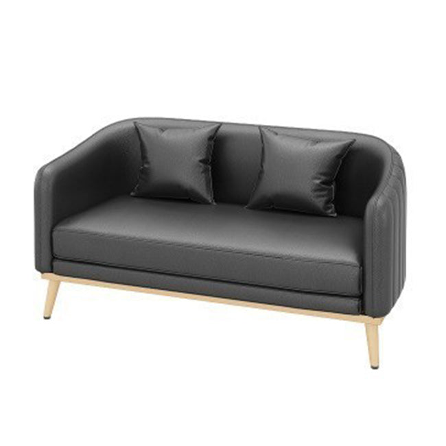 Contemporary Sloped Arm Sofa 29.53" H Single Cushion Sofa with Pillows