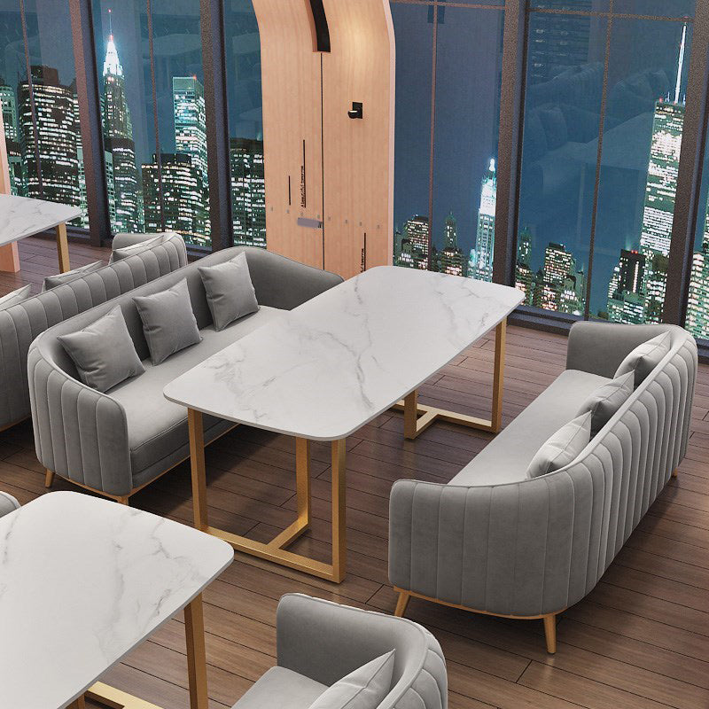 Contemporary Sloped Arm Sofa 29.53" H Single Cushion Sofa with Pillows