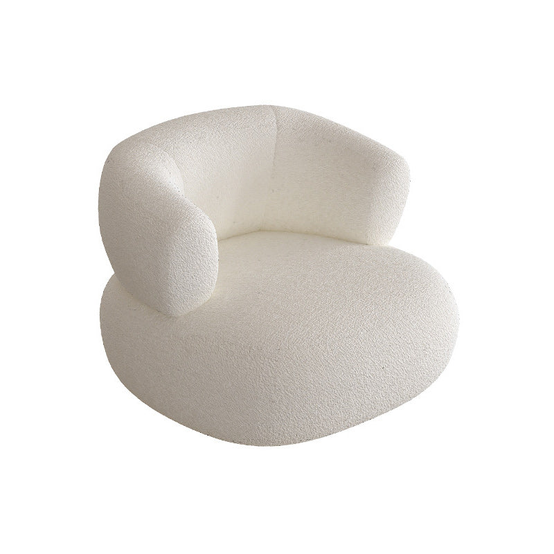 Contemporary Wool Curved Sofa Modern Sloped Arm Sofa for Living Room
