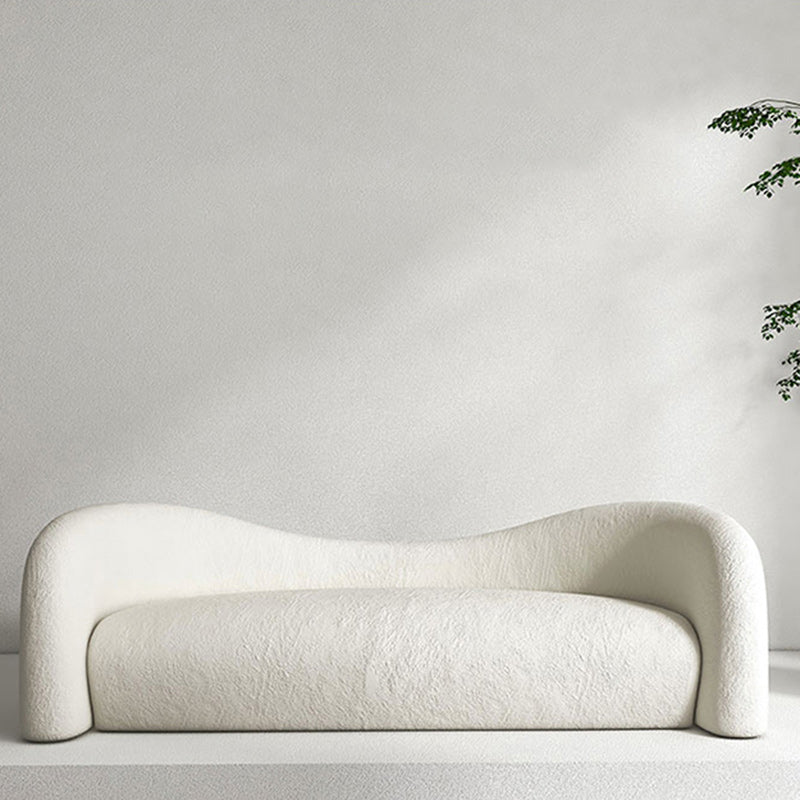 Contemporary Wool Curved Sofa Modern Sloped Arm Sofa for Living Room