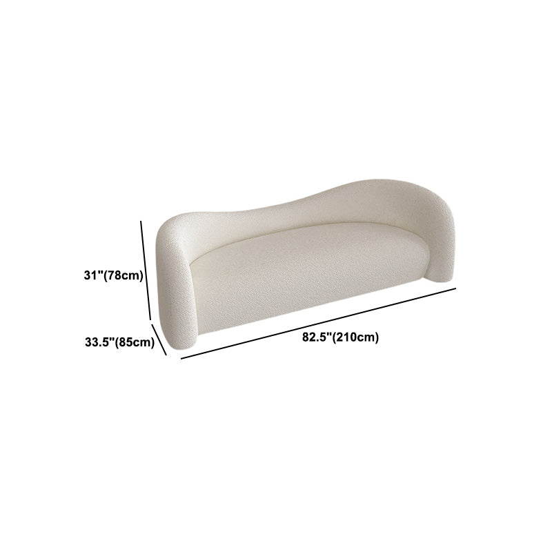 Contemporary Wool Curved Sofa Modern Sloped Arm Sofa for Living Room
