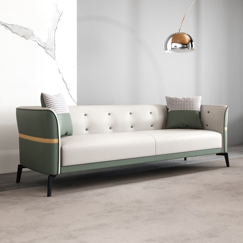 Modern Style Sofa Imitation Leather Sponge Upholstered Overturned Armchair Sofa Bed