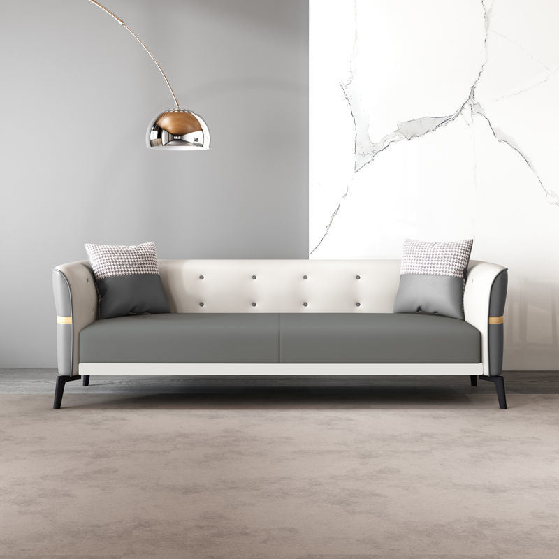 Modern Style Sofa Imitation Leather Sponge Upholstered Overturned Armchair Sofa Bed