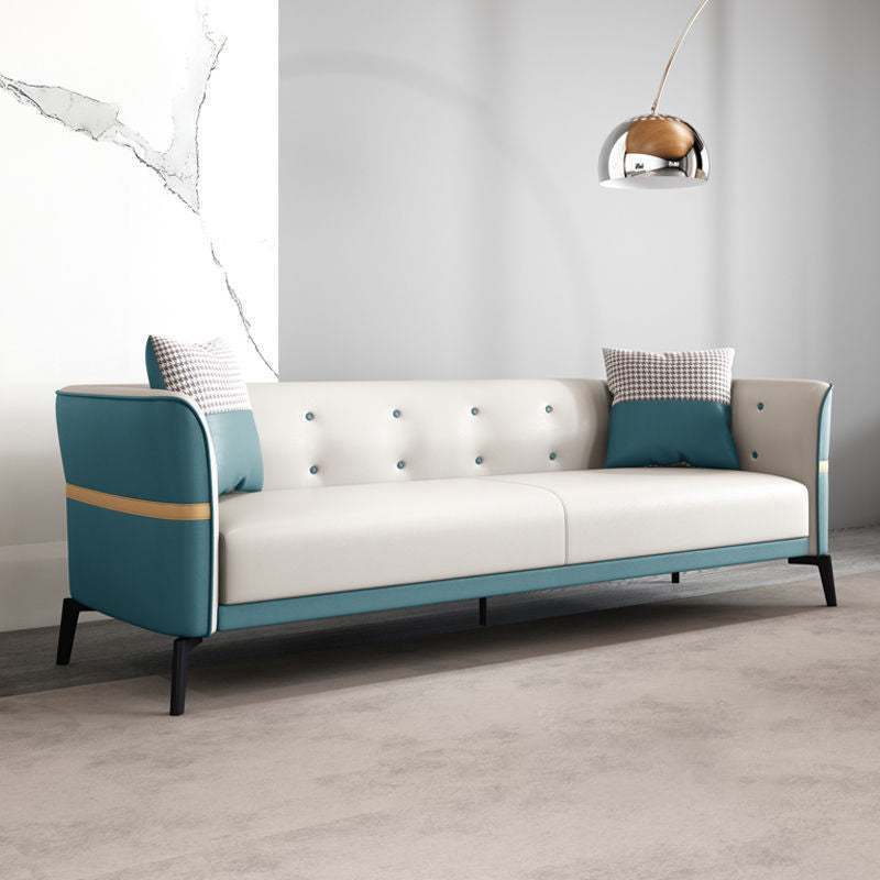 Modern Style Sofa Imitation Leather Sponge Upholstered Overturned Armchair Sofa Bed