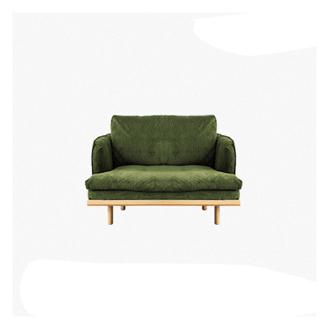 Modern Style Polyester Sofa Recessed Arm Tight Back Settee for Living Room