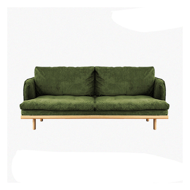 Modern Style Polyester Sofa Recessed Arm Tight Back Settee for Living Room