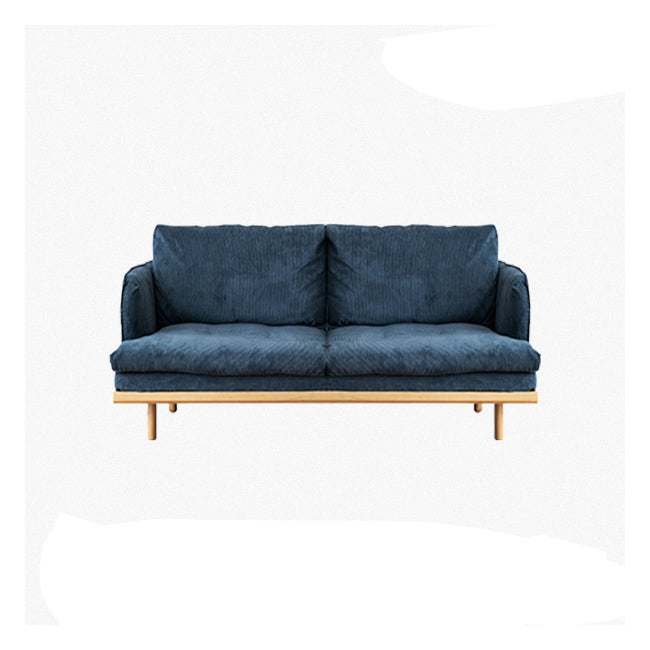 Modern Style Polyester Sofa Recessed Arm Tight Back Settee for Living Room