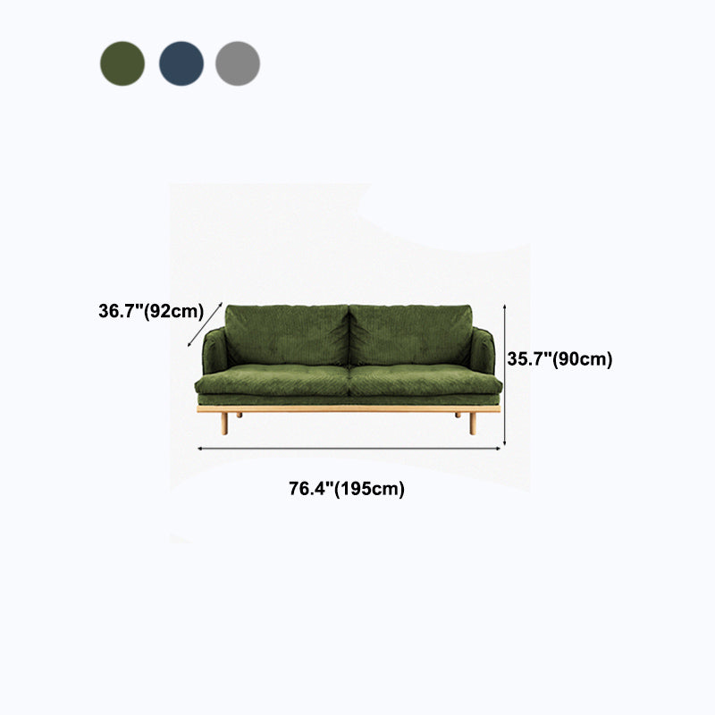 Modern Style Polyester Sofa Recessed Arm Tight Back Settee for Living Room