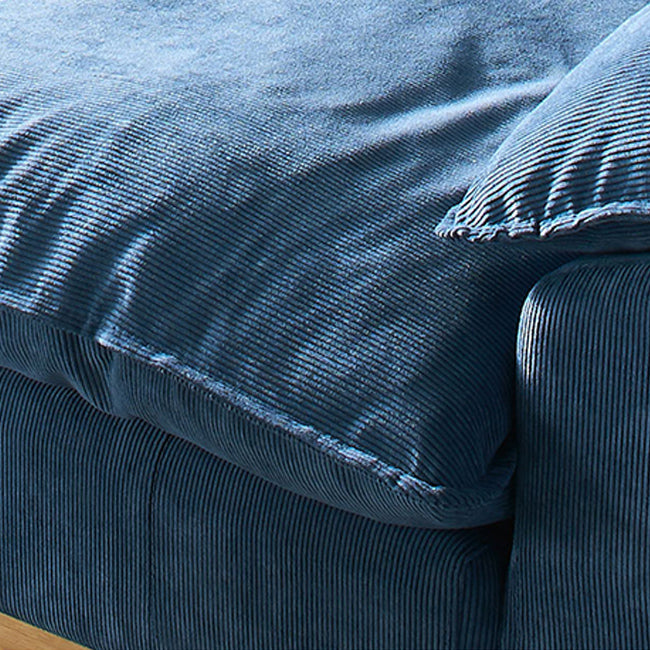 Nordic 3 Seater Sofa 100 Polyester Pillow Top Arm Settee with Cushions and Wooden Base