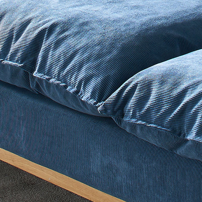 Nordic 3 Seater Sofa 100 Polyester Pillow Top Arm Settee with Cushions and Wooden Base