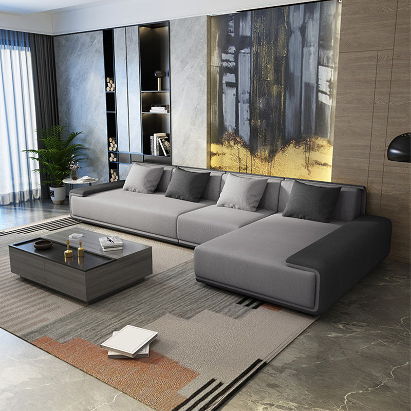 Contemporary L-Shape Sectional Sofa with Pillow Top Arm for Living Room