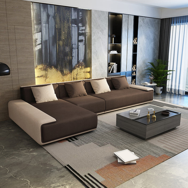 Contemporary L-Shape Sectional Sofa with Pillow Top Arm for Living Room