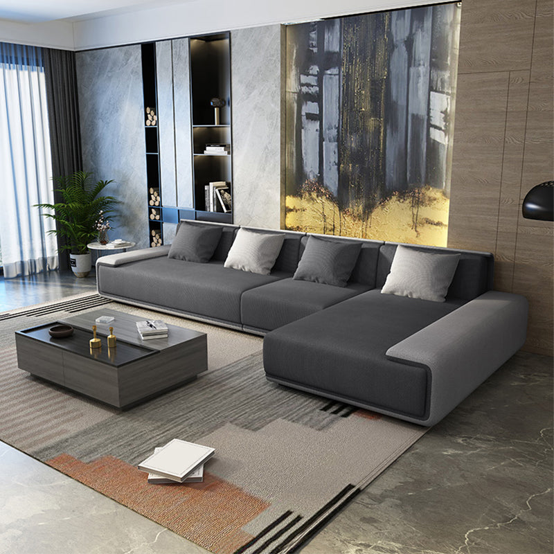 Contemporary L-Shape Sectional Sofa with Pillow Top Arm for Living Room