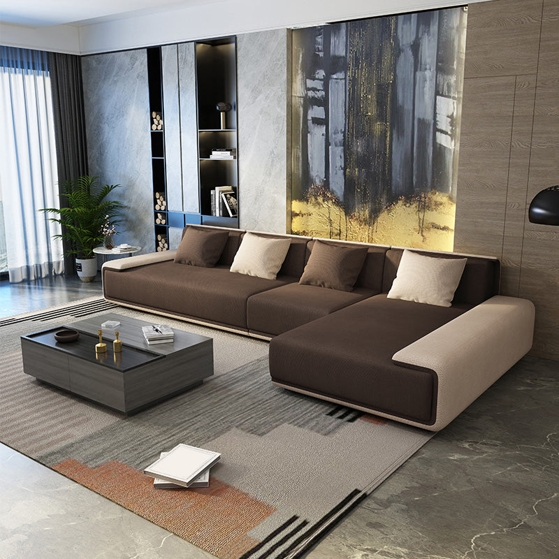 Contemporary L-Shape Sectional Sofa with Pillow Top Arm for Living Room