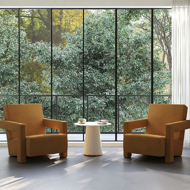 Mid-Century Modern Solid Color Accent Armchair Fixed Back Arm Chair for Living Room