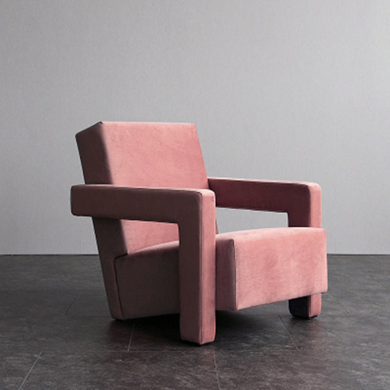 Mid-Century Modern Solid Color Accent Armchair Fixed Back Arm Chair for Living Room