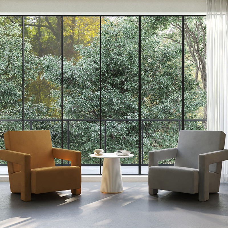 Mid-Century Modern Solid Color Accent Armchair Fixed Back Arm Chair for Living Room