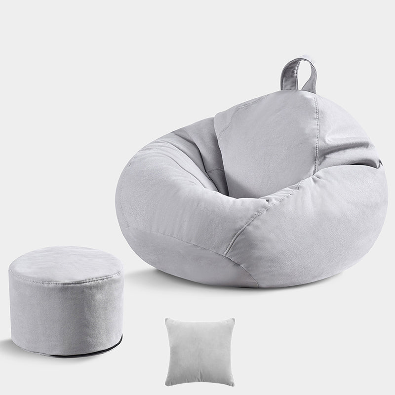 Solid Color Chair with Ottoman and Pillow Armless Chair for Living Room