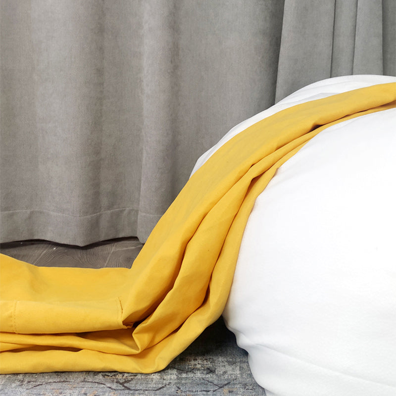 Solid Color Chair with Ottoman and Pillow Armless Chair for Living Room