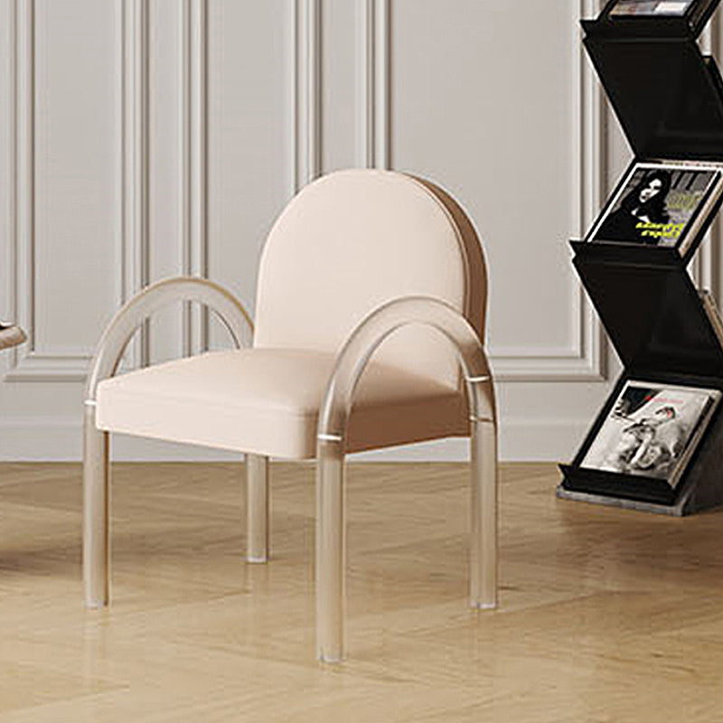 Basic Four Leg Tight Back Solid Color Accent Chair Set for Living Room