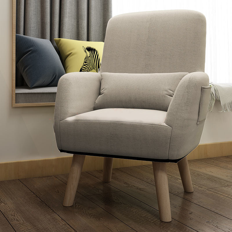 Arms Included Accent Chair Cotton Blend Chair With 4 Legs Base