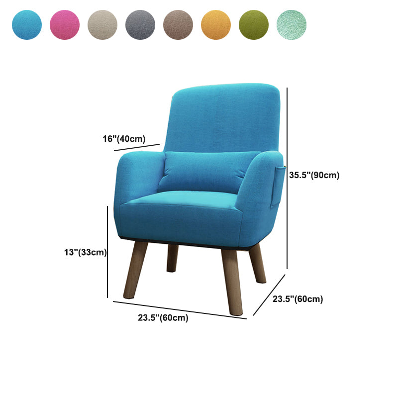 Arms Included Accent Chair Cotton Blend Chair With 4 Legs Base