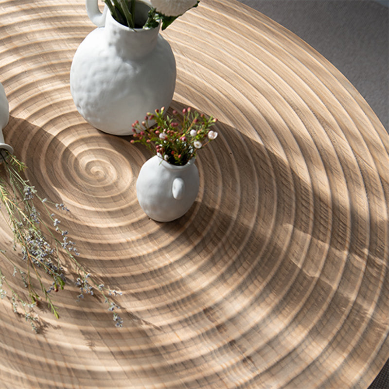 Scandinavian 3 Legs Coffee Table Round Wooden Cocktail Table for Living Room