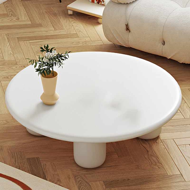 Scandinavian 4 Legs Cocktail Table Round Wooden Coffee Table for Living Room
