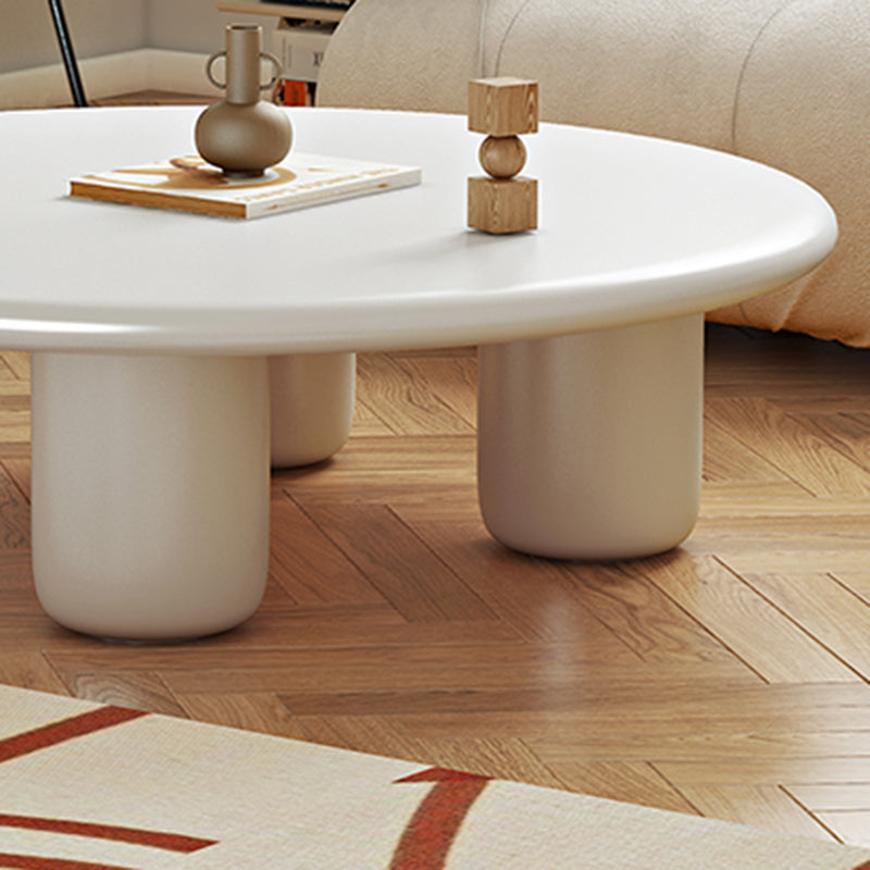 Scandinavian 4 Legs Cocktail Table Round Wooden Coffee Table for Living Room