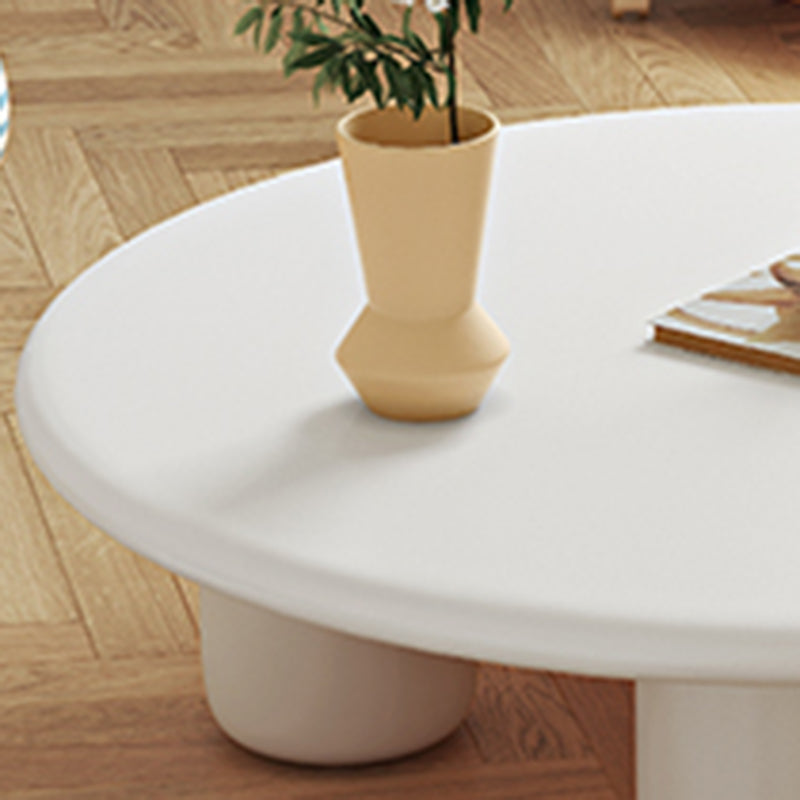 Scandinavian 4 Legs Cocktail Table Round Wooden Coffee Table for Living Room
