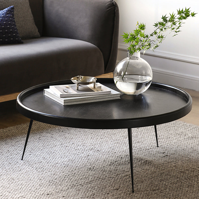 Scandinavian 3 Legs Coffee Cocktail Table Round Wooden Coffee Table for Living Room