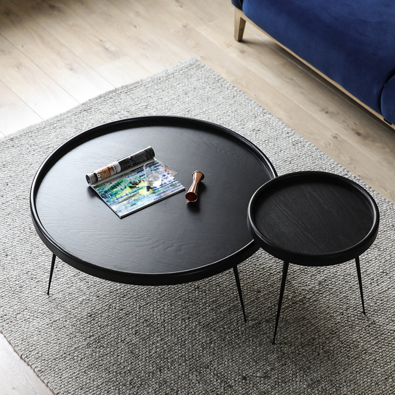 Scandinavian 3 Legs Coffee Cocktail Table Round Wooden Coffee Table for Living Room