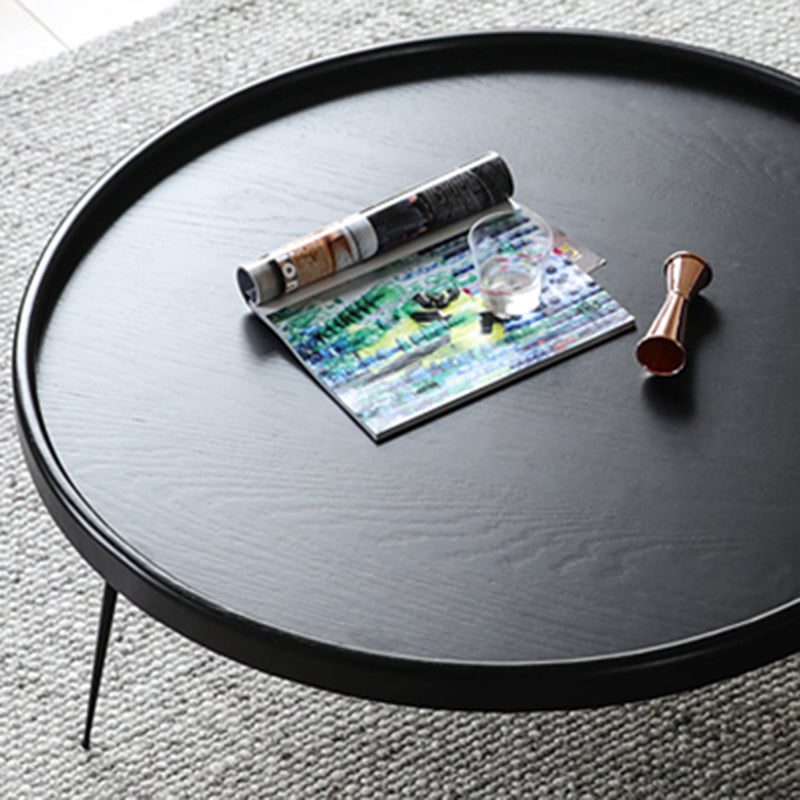 Scandinavian 3 Legs Coffee Cocktail Table Round Wooden Coffee Table for Living Room