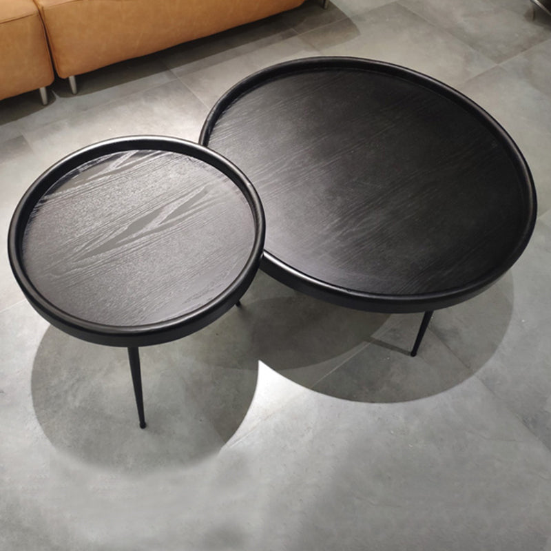Scandinavian 3 Legs Coffee Cocktail Table Round Wooden Coffee Table for Living Room