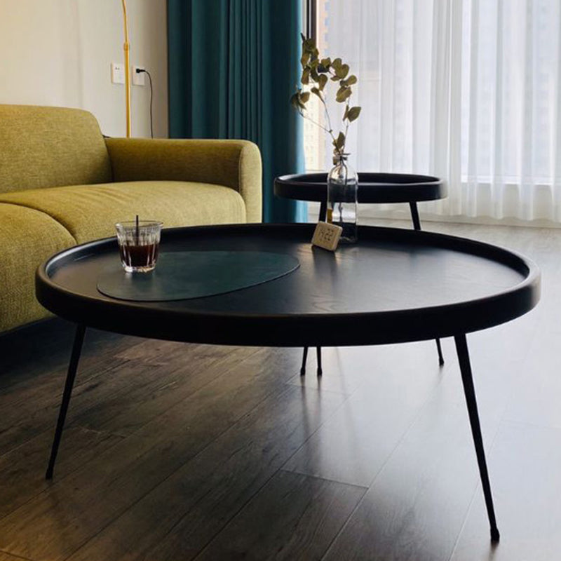 Scandinavian 3 Legs Coffee Cocktail Table Round Wooden Coffee Table for Living Room