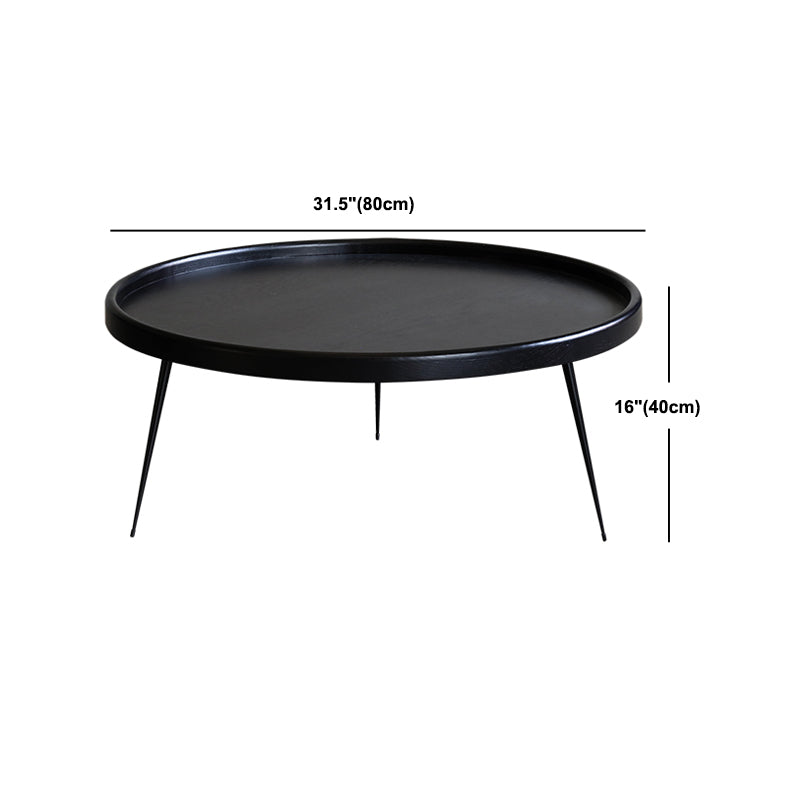 Scandinavian 3 Legs Coffee Cocktail Table Round Wooden Coffee Table for Living Room