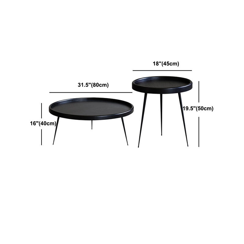 Scandinavian 3 Legs Coffee Cocktail Table Round Wooden Coffee Table for Living Room