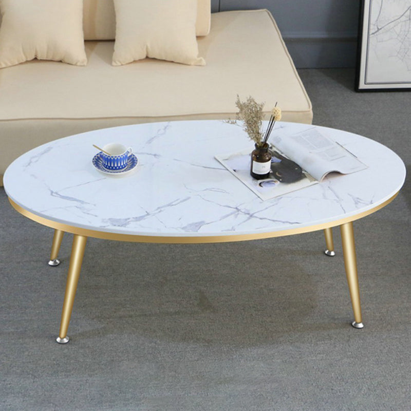17.72" Tall Glam Style Coffee Cocktail Table Marble Top Coffee Table